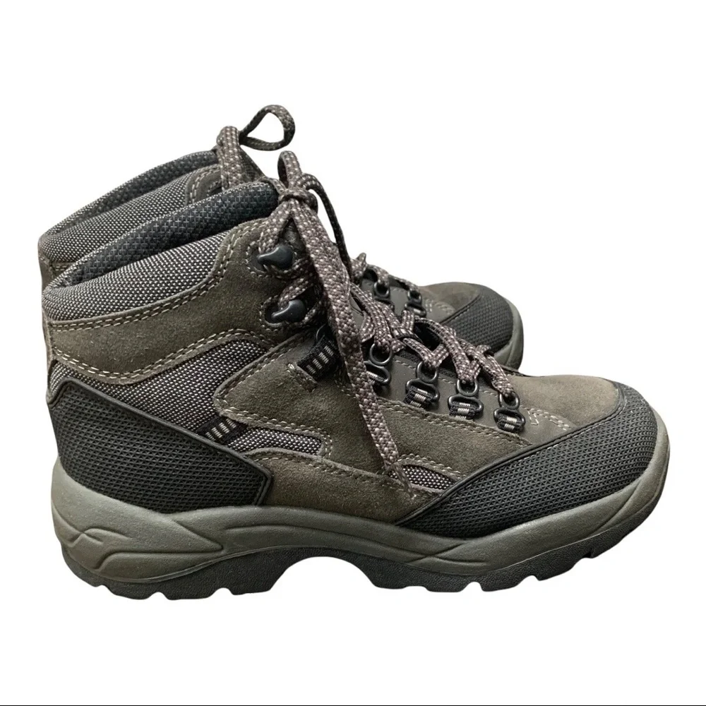 State Street Black/ Gray Leather/Synthetic Hiking Trail Boots Men’s Size 7.5